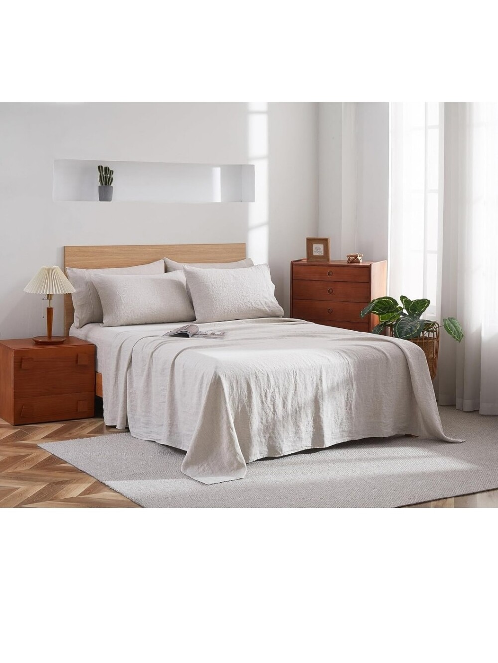 4pc King Size Linen Sheet Set